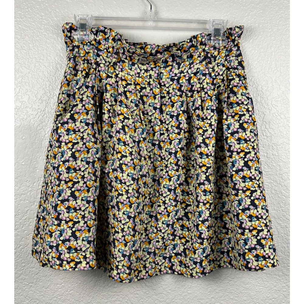 Elizabeth And James Womens Floral Casual Lightweight Silk Mini Skirt W/Pockets M